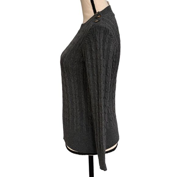 Charter Club Small Sweater Cable Knit Stretch Long Sleeve Pullover Crew Neck New - Picture 5 of 8